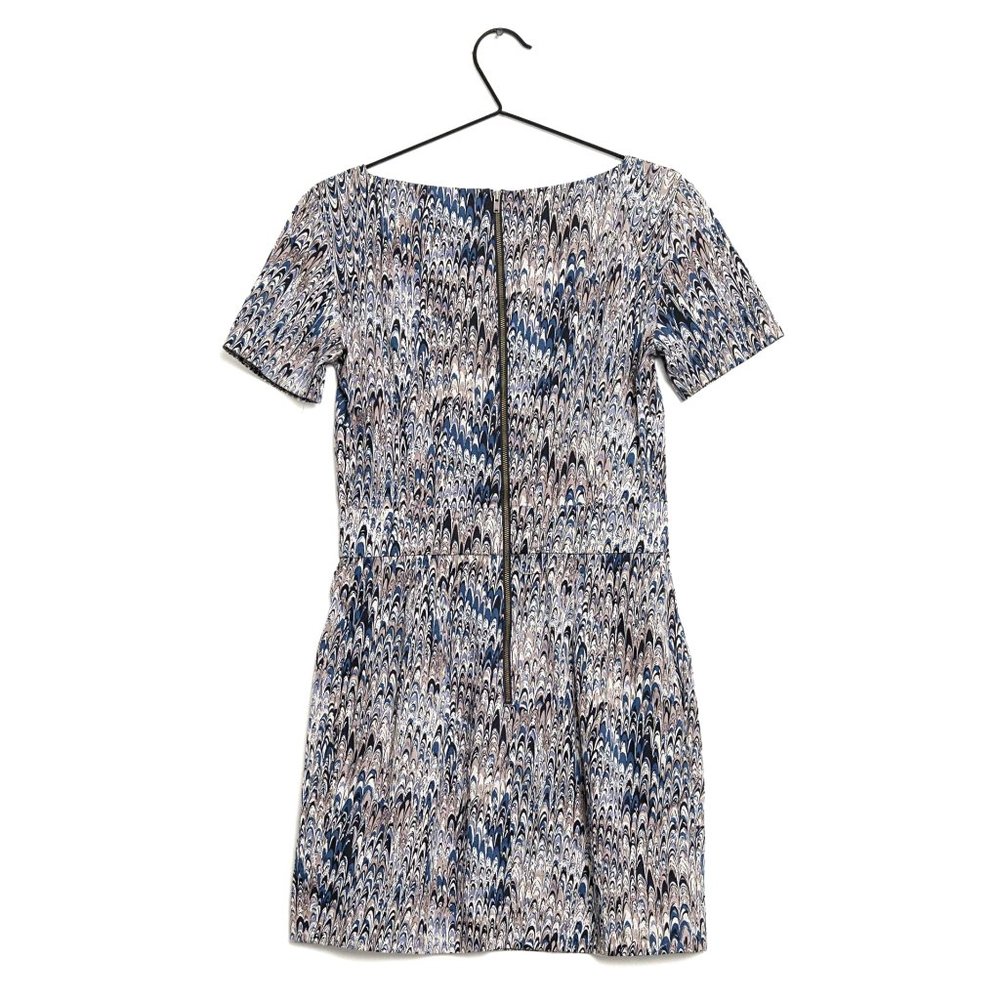 French Connection Richie Desert Lily Abstract Print Boatneck A-Line Sheath Dress - Picture 6 of 15
